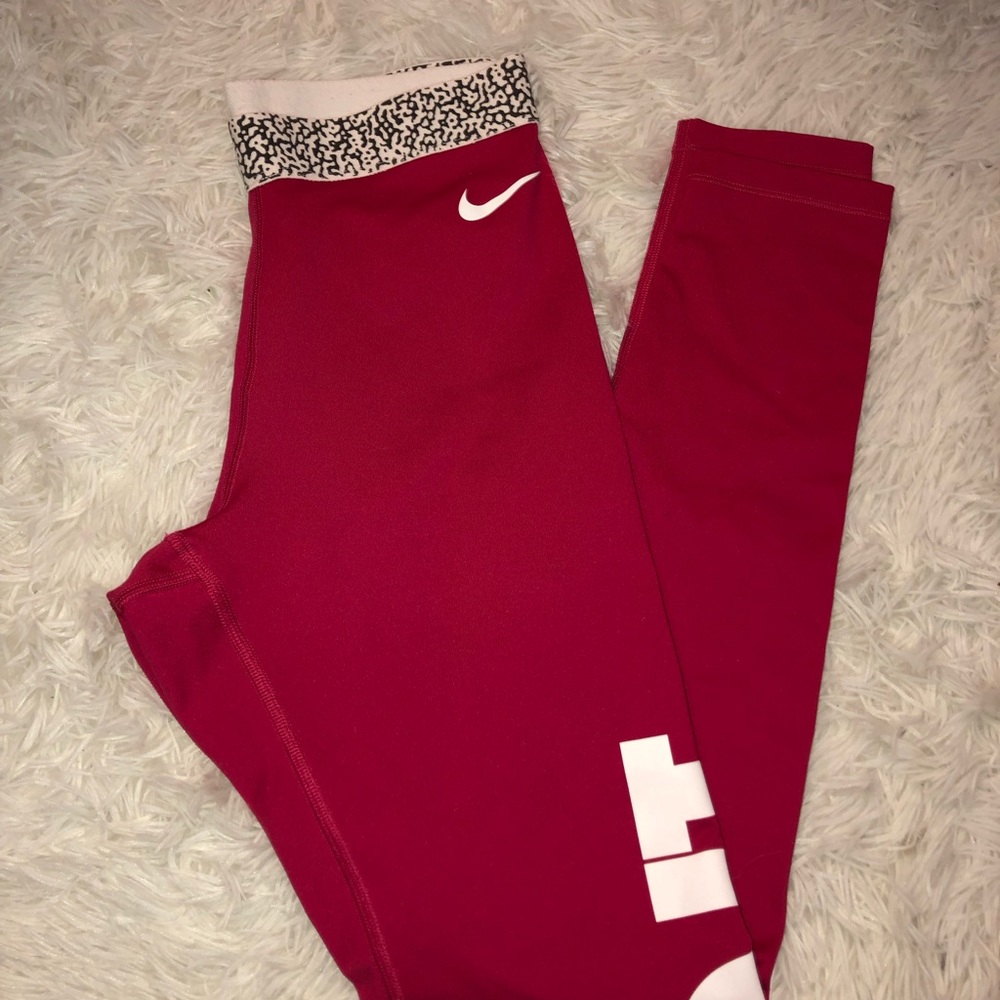 NIKE hot pink fleece leggings